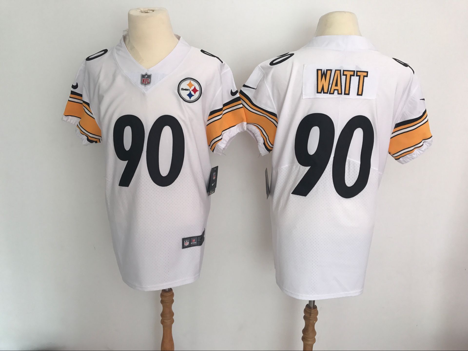 Men's Pittsburgh Steelers #90 T.J. Watt White Vapor Untouchable Elite Stitched NFL Jersey
