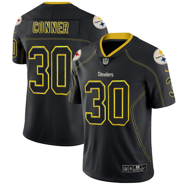 Men's Pittsburgh Steelers #30 James Conner Black 2018 Lights Out Color Rush Limited Stitched NFL Jersey