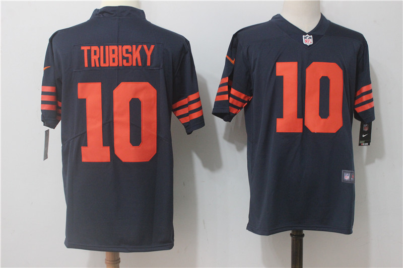 Men's Nike Chicago Bears #10 Mitchell Trubisky Navy Blue Alternate Stitched NFL Vapor Untouchable Limited Jersey
