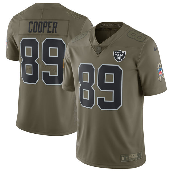 Men's Nike Oakland Raiders #89 Amari Cooper Olive Salute To Service Limited Stitched NFL Jersey