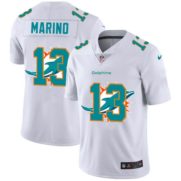 Men's Miami Dolphins #13 Dan Marino White Stitched NFL Jersey