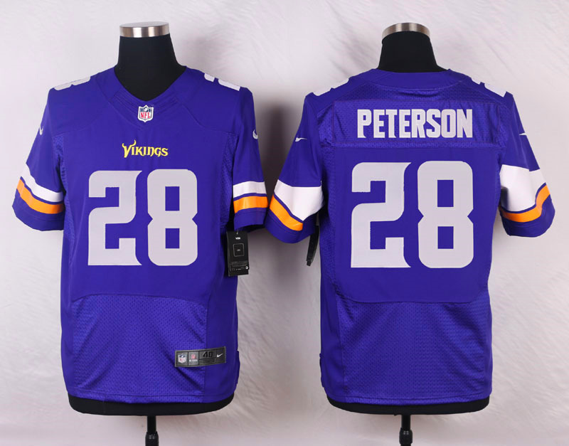 Nike Vikings #28 Adrian Peterson Purple Team Color Men's Stitched NFL Elite Jersey