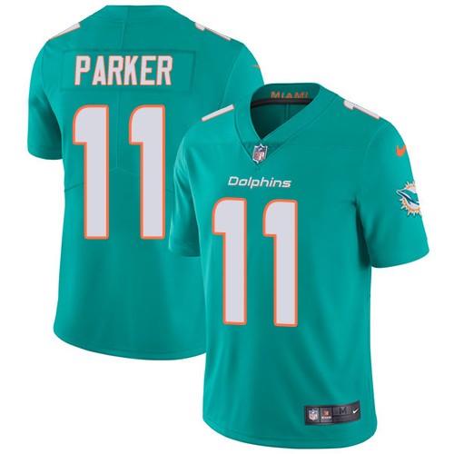 Nike Dolphins #11 DeVante Parker Aqua Men's Stitched NFL Limited Jersey