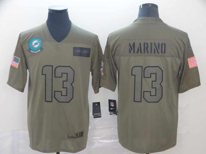 Men's Miami Dolphins #13 Dan Marino 2019 Camo Salute To Service Limited Stitched NFL Jersey