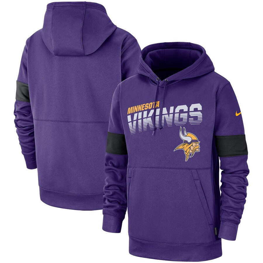 Minnesota Vikings Sideline Team Logo Performance Pullover Hoodie