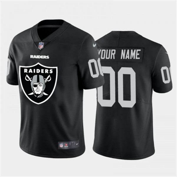 Men's Las Vegas Raiders Customized Black 2020 Team Big Logo Limited Stitched NFL Jersey (Check description if you want Women or Youth size)