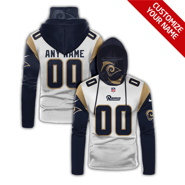 Men's Los Angeles Rams Customize Stitched Hoodies Mask 2020