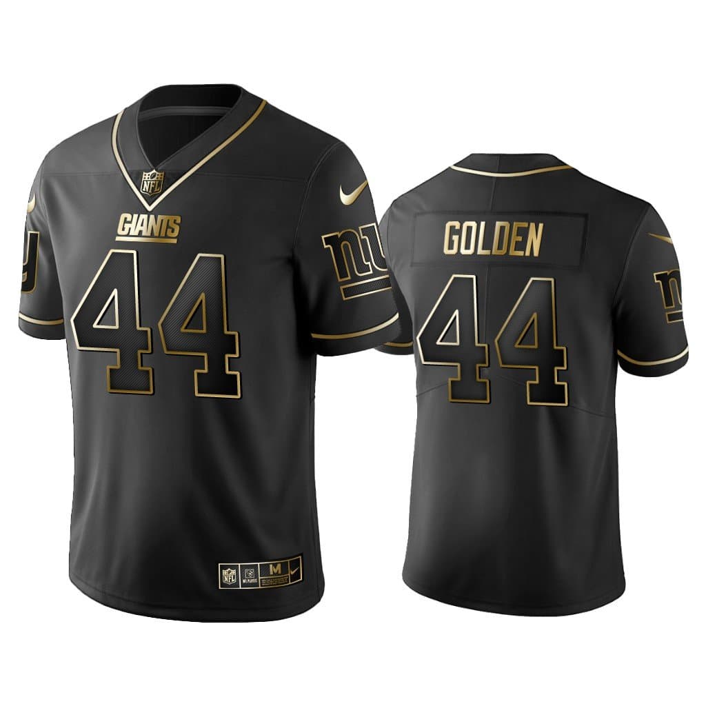 Men's New York Giants #44 Markus Golden Black Gold Stitched NFL Jersey
