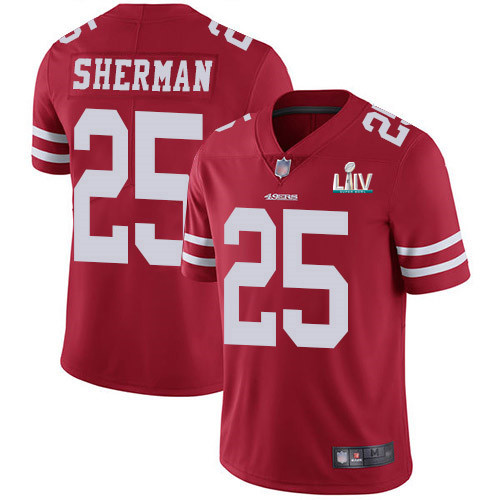 Men's San Francisco 49ers #25 Richard Sherman Red Super Bowl LIV Vaper Untouchable Limited Stitched NFL Jersey