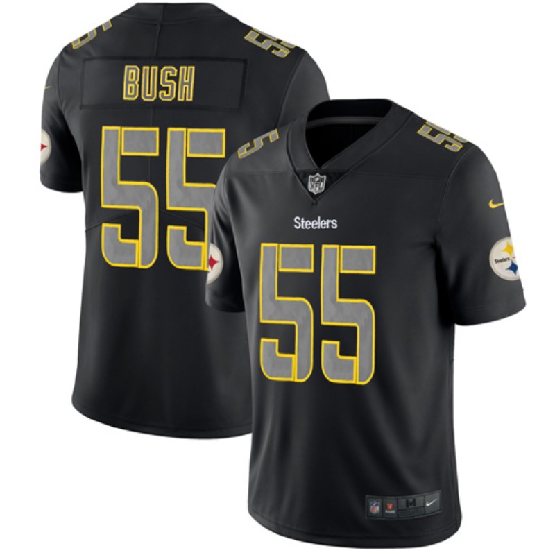 Men's Pittsburgh Steelers #55 Devin Bush Black Impact Limited Stitched NFL Jersey