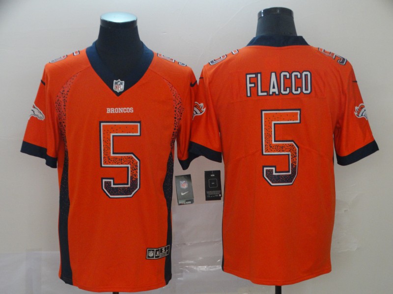Men's Denver Broncos #5 Joe Flacco Orange 2018 Drift Fashion Color Rush Limited Stitched NFL Jersey