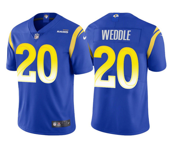 Men's Los Angeles Rams #20 Eric Weddle Royal Vapor Untouchable Limited Stitched Football Jersey