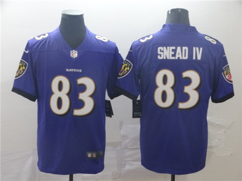 Men's Baltimore Ravens #83 Willie Snead IV Purple Vapor Untouchable NFL Jersey