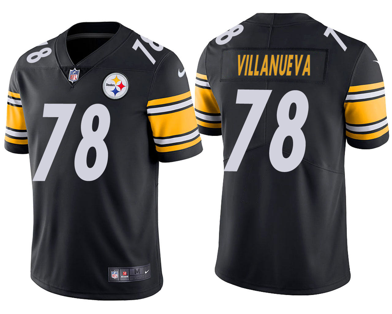 Men's Pittsburgh Steelers #78 Alejandro Villanueva Black Vapor Untouchable Limited Stitched NFL Jersey