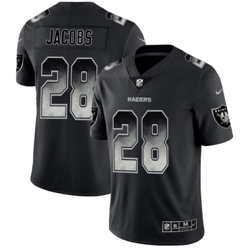 Men's Oakland Raiders #28 Josh Jacobs 2019 Smoke Fashion Limited Stitched NFL Jersey