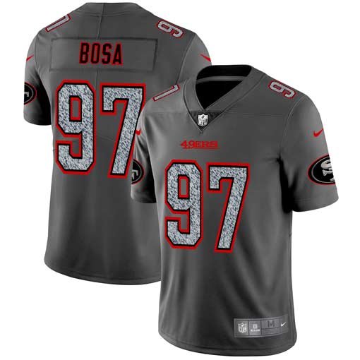 Men's San Francisco 49ers #97 Nick Bosa 2019 Gray Fashion Static Limited Stitched NFL Jersey