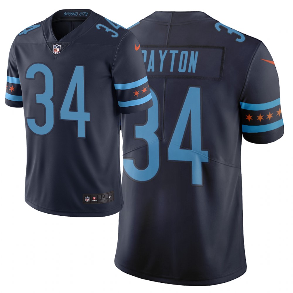 Men's Chicago Bears #34 Walter Payton Navy 2019 City Edition Limited Stitched NFL Jersey