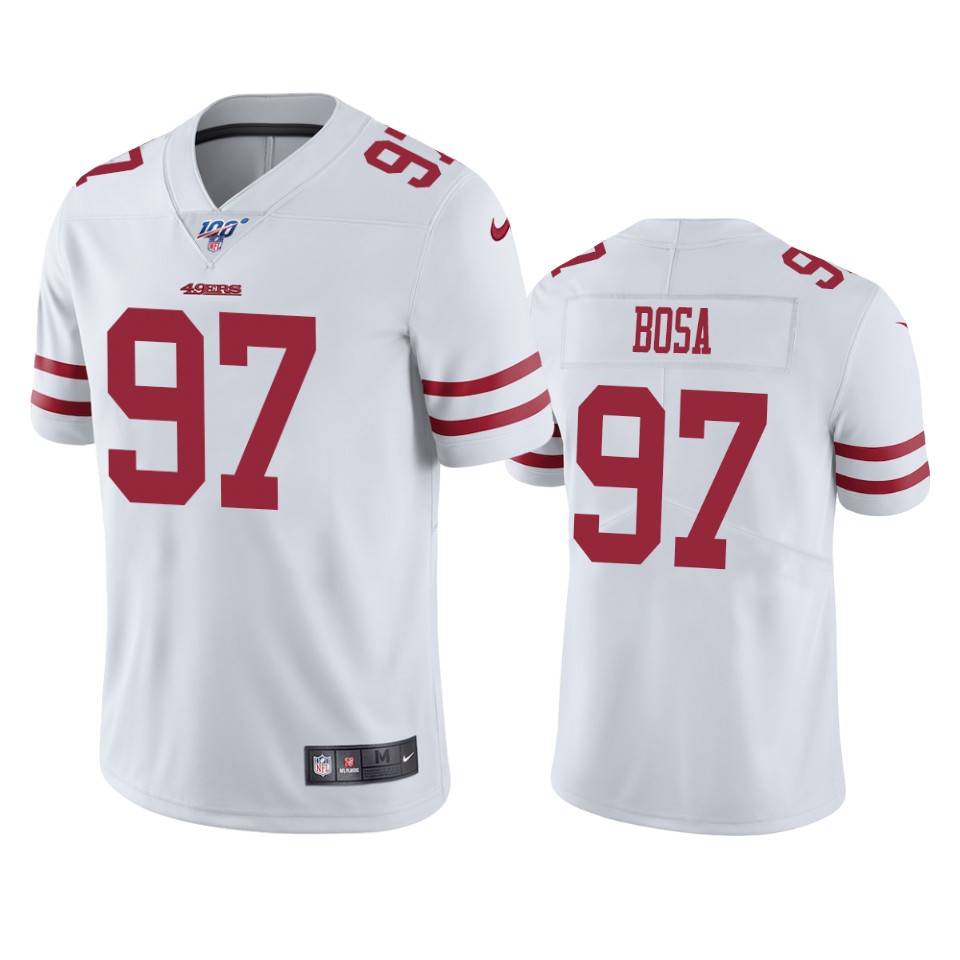 Men's San Francisco 49ers #97 Nick Bosa White 2019 100th Season Vapor Untouchable Limited Stitched NFL Jersey