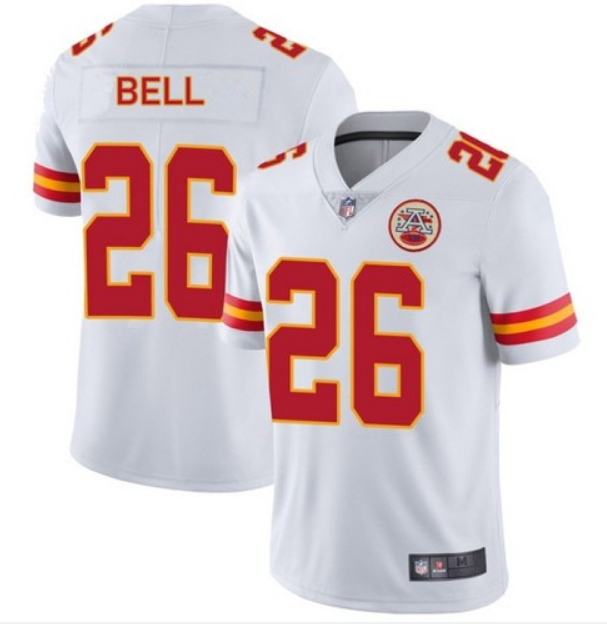 Men's Kansas City Chiefs #26 Le'Veon Bell White Stitched NFL Jersey