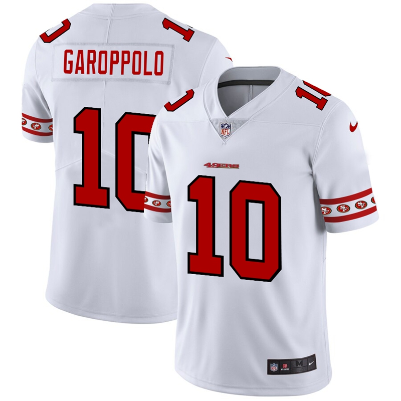 Men's San Francisco 49ers #10 Jimmy Garoppolo White 2019 Team Logo Cool Edition Stitched NFL Jersey