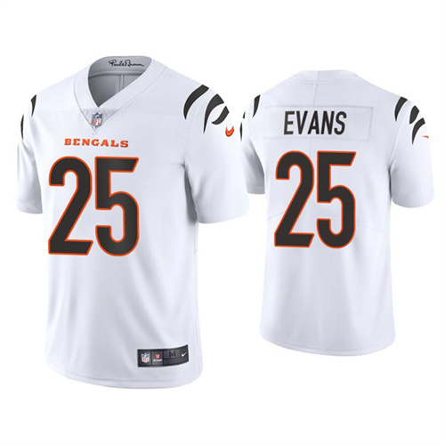 Men's Cincinnati Bengals #25 Chris Evans 2021 White Vapor Untouchable Limited Stitched Jersey