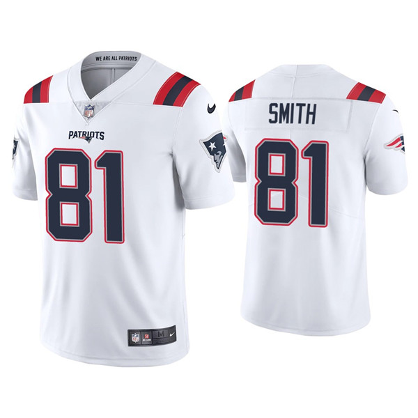 Men's New England Patriots #81 Jonnu Smith 2021 White Vapor Untouchable Limited Stitched Jersey