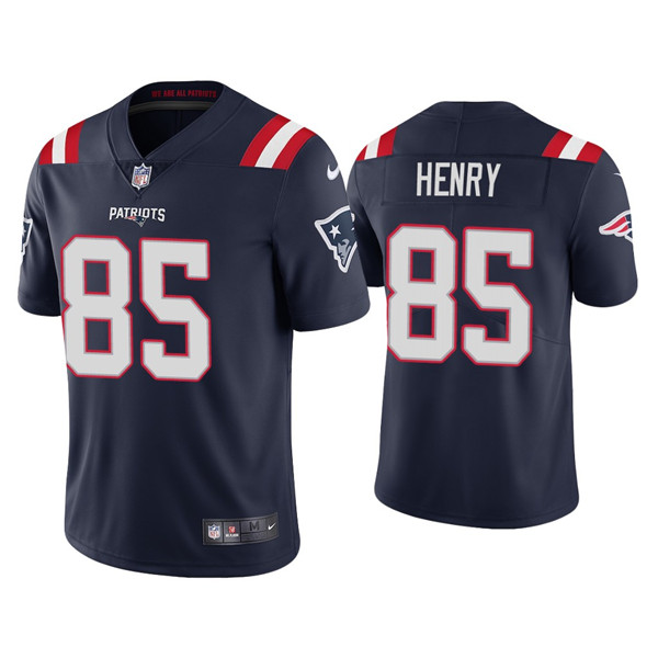 Men's New England Patriots #85 Hunter Henry 2021 Navy Vapor Untouchable Limited Stitched Jersey