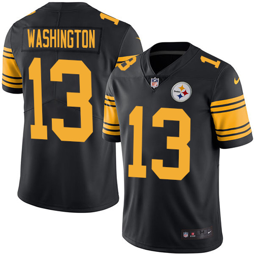 Men's Pittsburgh Steelers #13 James Washington Black Color Rush Limited Stitched NFL Jersey