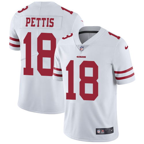 Men's San Francisco 49ers #18 Dante Pettis White Vapor Untouchable Limited Stitched NFL Jersey