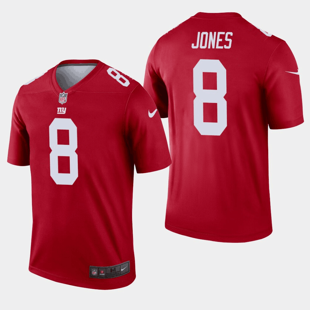 Men's New York Giants #8 Daniel Jones Red Inverted Legend Stitched NFL Jersey