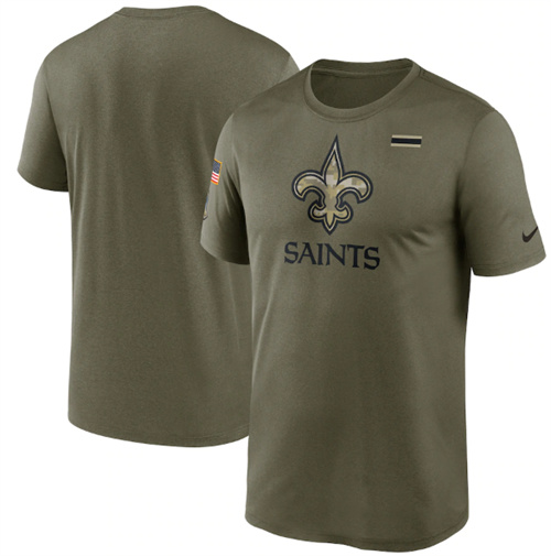 Men's New Orleans Saints 2021 Olive Salute To Service Legend Performance T-Shirt