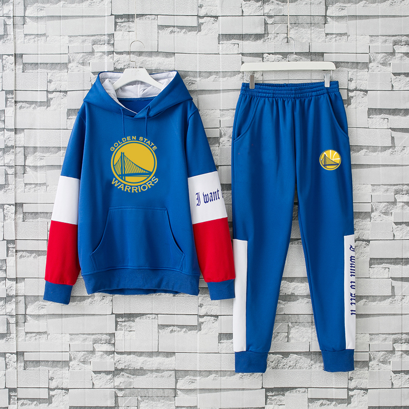 Men's Golden State Warriors 2019 Blue Tracksuits Hoodie Suit