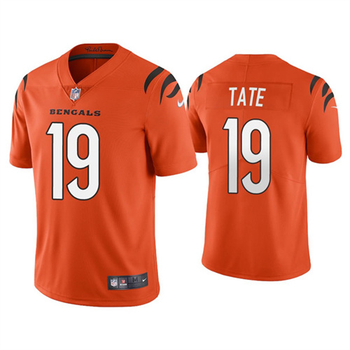 Men's Cincinnati Bengals #19 Auden Tate 2021 Orange Vapor Untouchable Limited Stitched Jersey