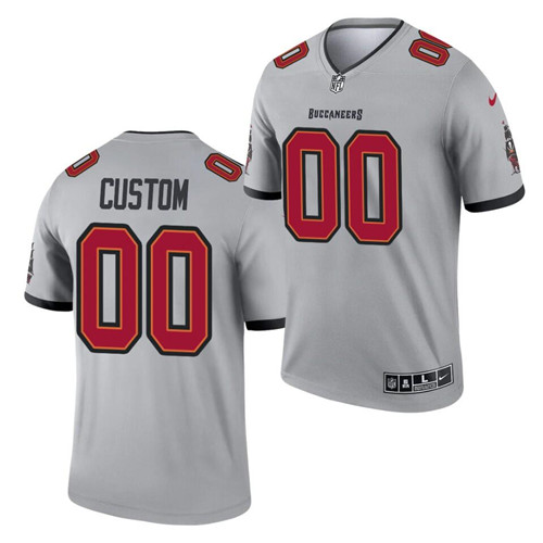 Men's Tampa Bay Buccaneers ACTIVE PLAYER Custom Gray 2021 Inverted Legend Stitched Jersey