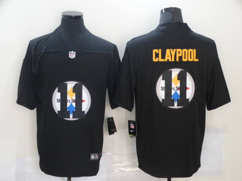 Men's Pittsburgh Steelers #11 Chase Claypool Black Shadow Logo Limited Stitched NFL Jersey