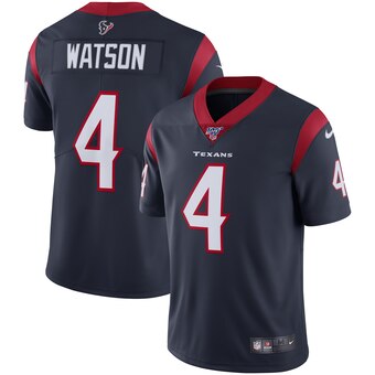 Men's Houston Texans #4 Deshaun Watson Navy 2019 100th Season Vapor Untouchable Limited Stitched NFL Jersey