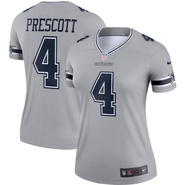 Women's Dallas Cowboys ACTIVE PLAYER Custom Gray Vapor Untouchable Limited Stitched Jersey