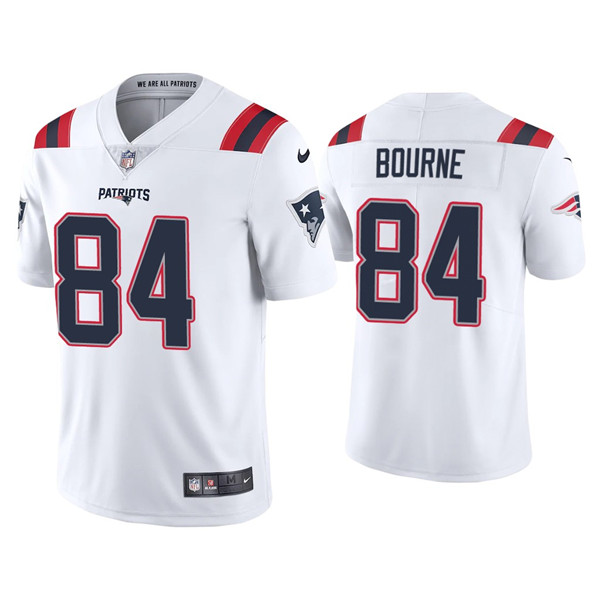 Men's New England Patriots #84 Kendrick Bourne 2021 White Vapor Untouchable Limited Stitched Jersey