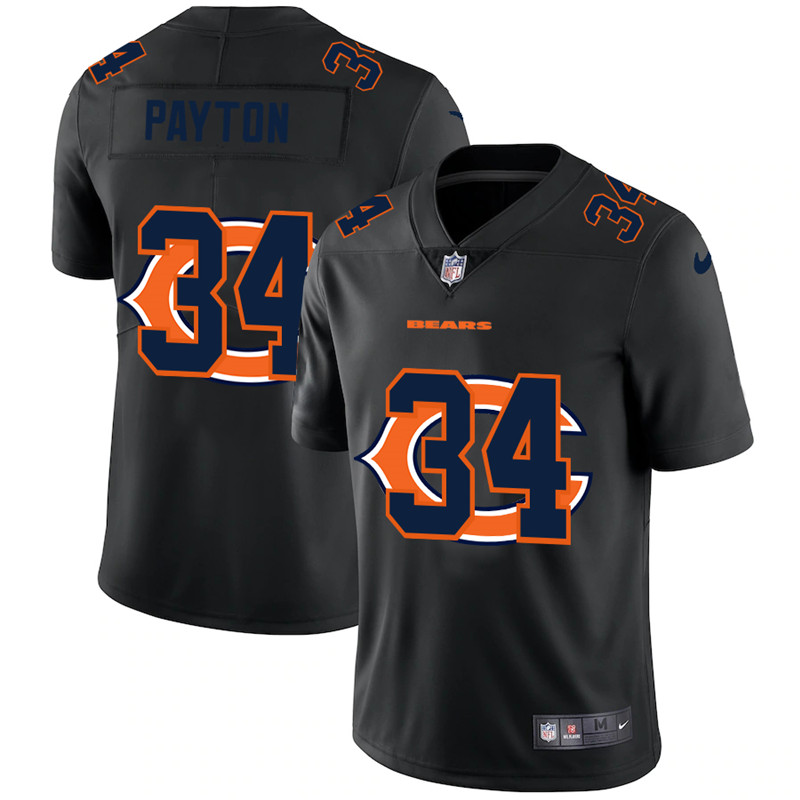 Men's Chicago Bears #34 Walter Payton Black Shadow Logo Limited Stitched NFL Jersey