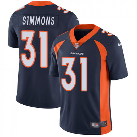 Men's Denver Broncos #31 Justin Simmons Navy Vapor Untouchable Limited Stitched NFL Jersey