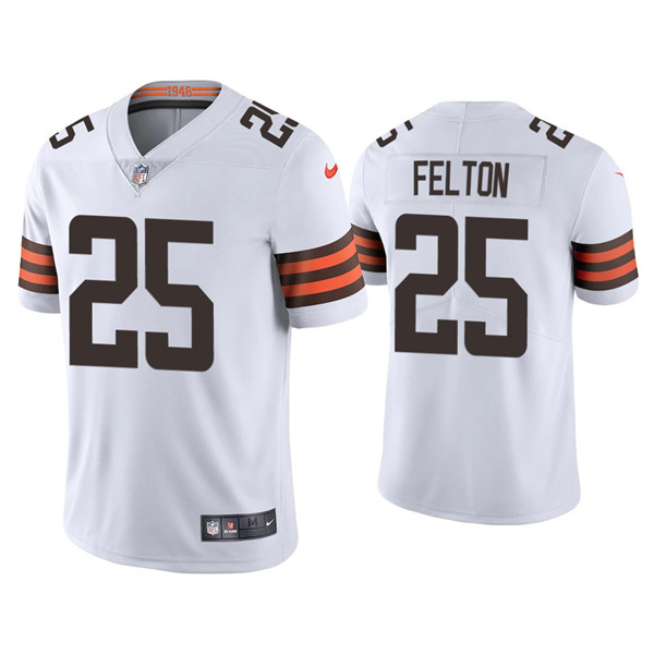 Men's Cleveland Browns #25 Demetric Felton 2021 White Vapor Untouchable Limited Stitched Jersey