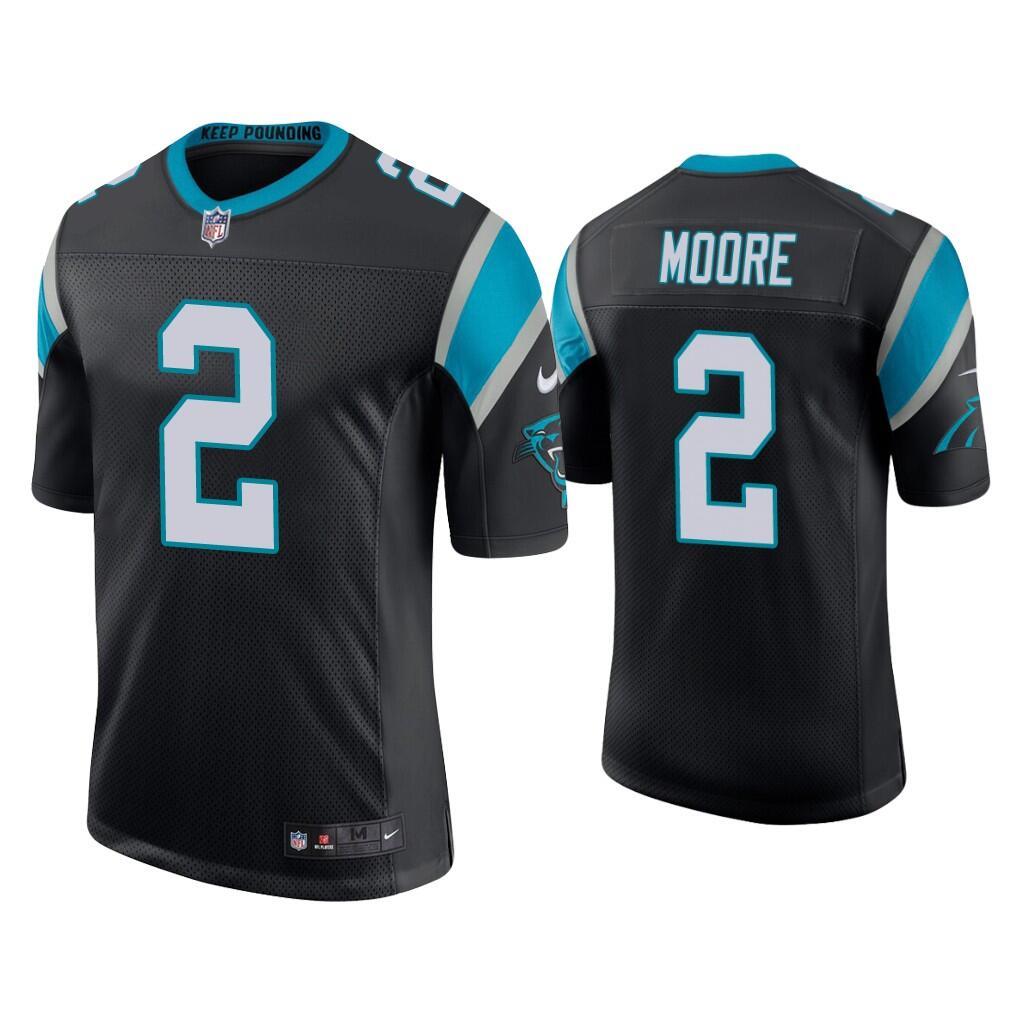 Men's Carolina Panthers #2 D.J Moore Black Vapor Untouchable Limited Stitched Jersey