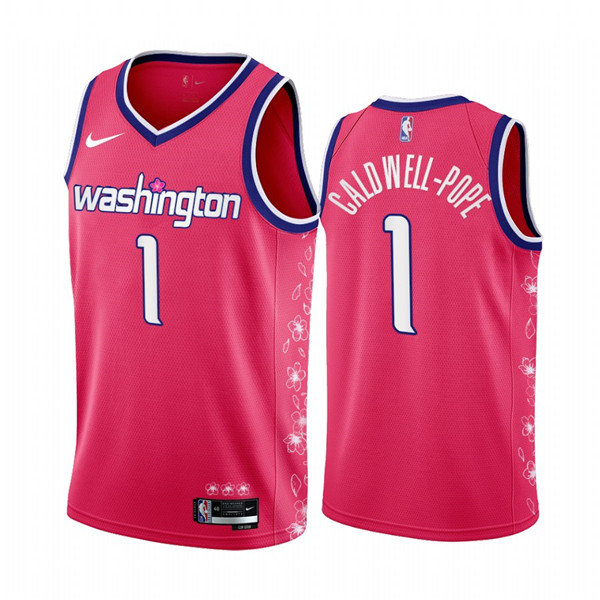 Men's Washington Wizards #1 Kentavious Caldwell-Pope 2022/23 Pink Cherry Blossom City Edition Limited Stitched Basketball Jersey