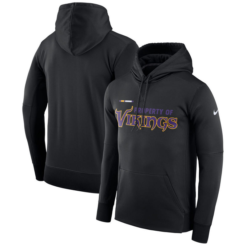 Men's Minnesota Vikings Nike Black Sideline Property Of Performance Pullover Hoodie