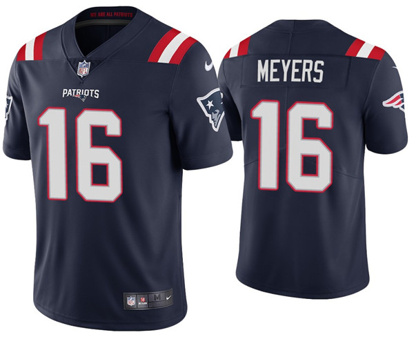 Men's New England Patriots #16 Jakobi Meyers 2020 Navy Vapor Untouchable Limited Stitched NFL Jersey