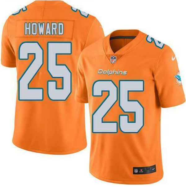 Men's Miami Dolphins #25 Xavien Howard Orange Vapor Untouchable NFL Limited Stitched Jersey