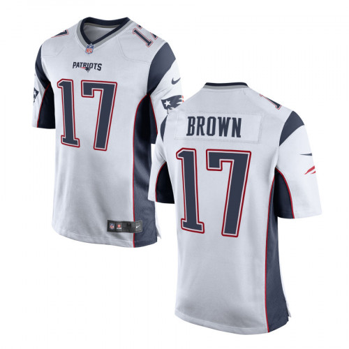 Men's New England Patriots #17 Antonio Brown White Limited Stitched NFL Jersey