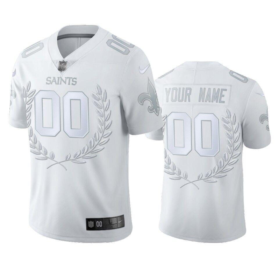 Men's New Orleans Saints Customized White MVP Limited Stitched NFL Jersey (Check description if you want Women or Youth size)