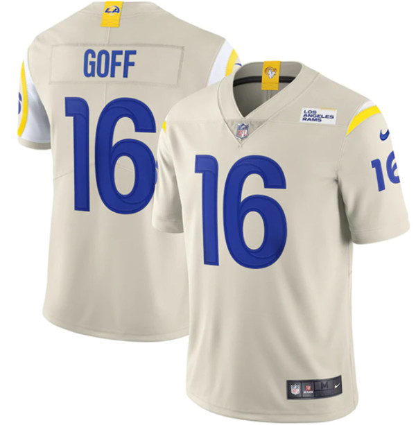 Men's Los Angeles Rams #16 Jared Goff 2020 Bone Vapor Limited Stitched NFL Jersey