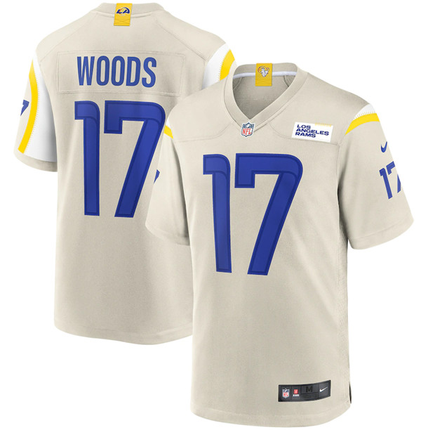 Men's Los Angeles Rams #17 Robert Woods 2020 Bone Game NFL Stitched Jersey